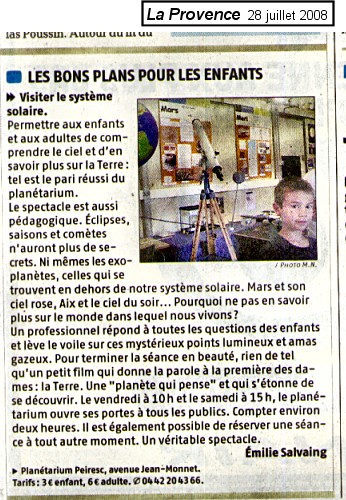 La Provence - 28/7/2008