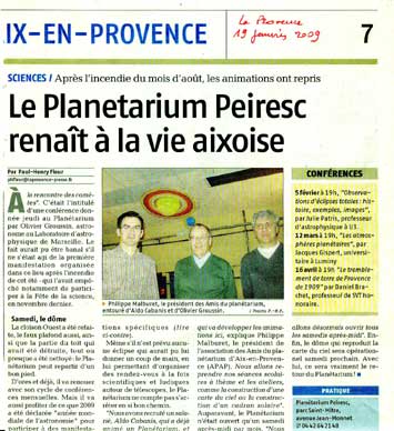 La Provence - 19/01/2009