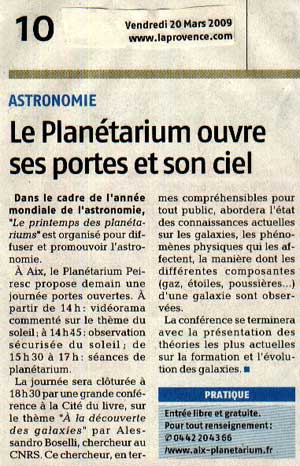 La Provence - 20/03/2009