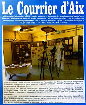 Courrier d'Aix - 7/11/2009