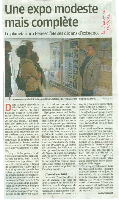 La Provence - 16/4/2012