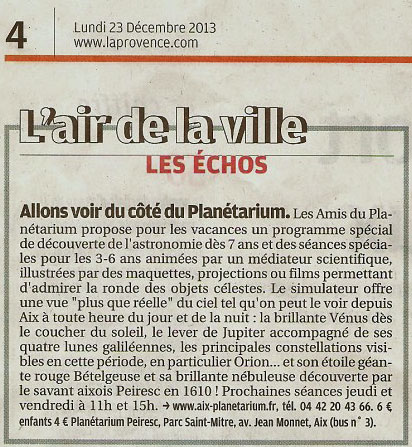 La Provence - 23/12/2013